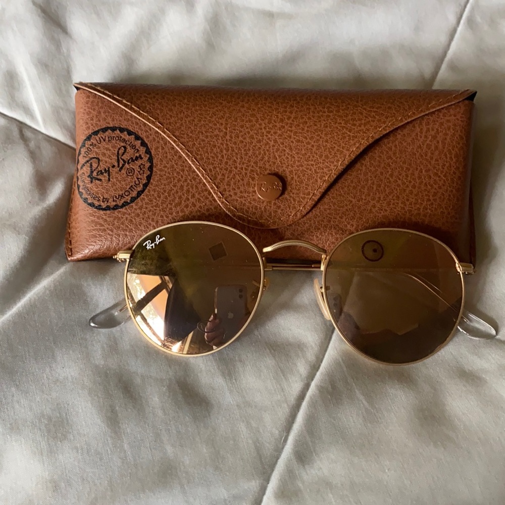 Rose gold round eye Ray-Ban‘s EUC